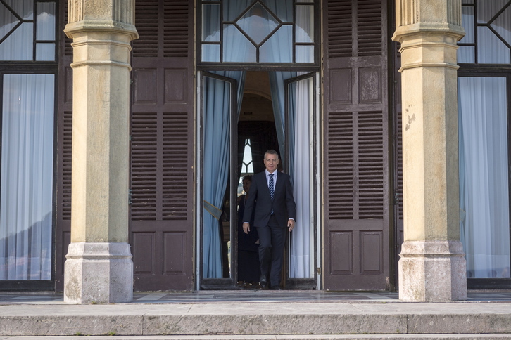 Urkullu en el Palacio Miramar, tras el primer Consejo de Gobierno de Lakua. (Gorka RUBIO | ARGAZKI PRESS)