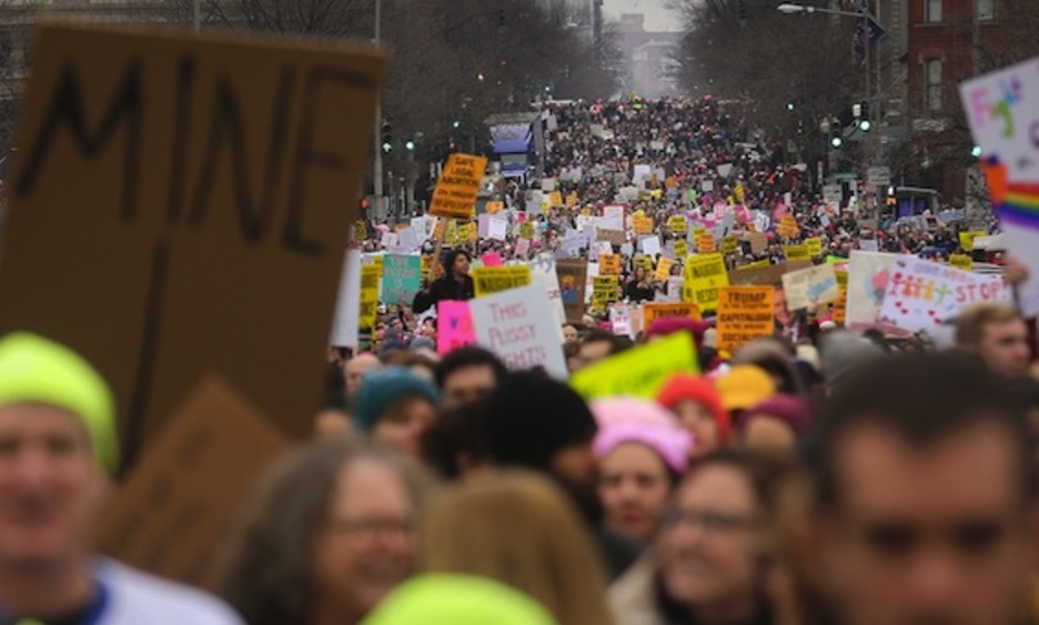 Una avenida de Washington, llena de manifestantes. (Mario TAMA/AFP)
