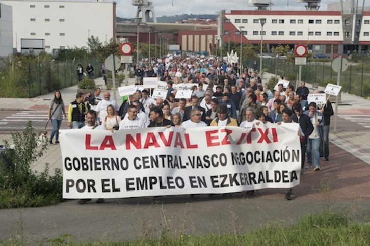 Manifestación en defensa de La Naval de Sestao. (Monika DEL VALLE/ARGAZKI PRESS)