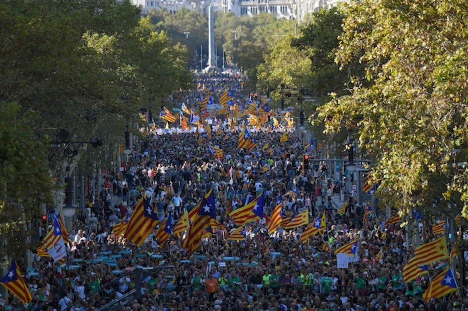 El Paseo de Gràcia, abarrotado. (Lluís GENE/AFP)