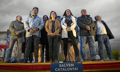 Acto de arranque de campaña de Aliança Catalana en Ripoll, conn la intervención de su cabeza de lista Sílvia Orriols, que es al mismo tiempo alcaldesa de esta localidad gerundense.