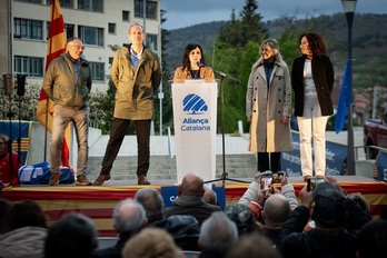 Acto político de Aliança Catalana em Ripoll, en el arranque de la campaña electoral.