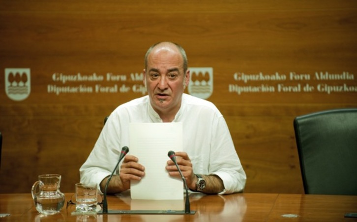 Martin Garitano, gaur Donostian eskaini duen agerraldian. (Juan Carlos RUIZ/ARGAZKI PRESS)