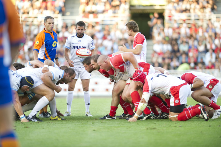 Biarritz se llevó la victoria en Anoeta. (Gorka RUBIO / ARGAZKI PRESS)