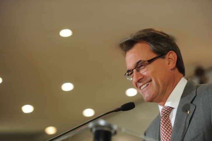 Artur Mas, durante la comparecencia posterior a su reunión con Rajoy el pasado jueves. (Dominique FAGET/AFP PHOTO)