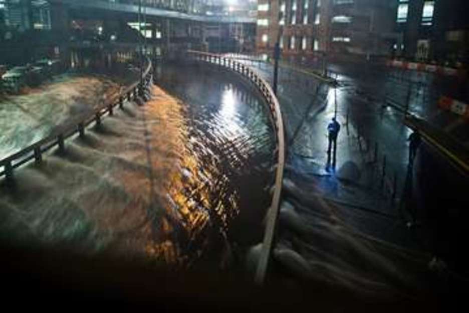 El túnel Carey, inundado tras las fuertes lluvias. (Andrew BURTON/AFP)