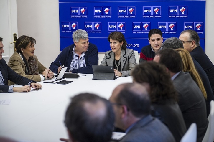 La Ejecutiva de UPN se reunión ayer por primera vez tras el congreso. (Jagoba MANTEROLA/ARGAZKI PRESS)