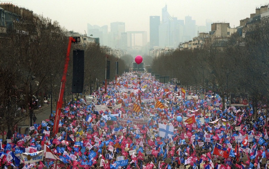 Imagen aérea de la manifestación. (Pierre ANDRIEU/AFP)