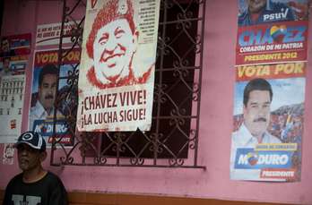 El recuerdo a Chávez ha marcado la campaña. (Raul ARBOLEADA / AFP)