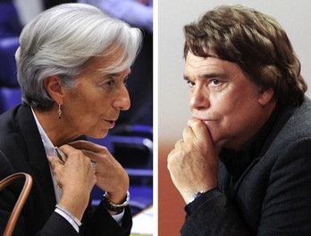 Combo con las imágenes de Lagarde y Tapie. (AFP PHOTO)