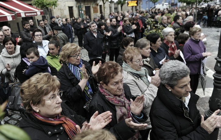 Elkarretaratzea, gaur arratsaldean, Orozkon. (ARGAZKI PRESS)