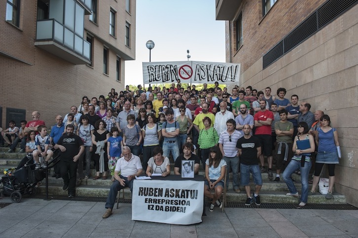 Comparecencia masiva esta tarde en Andoain. (Gorka RUBIO/ARGAZKI PRESS)