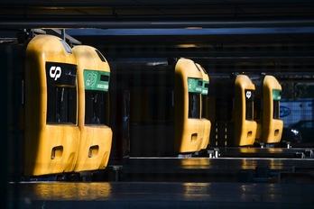 Trenes parados en la estación de Lisboa. (Patricia DE MELO MOREIRA/AFP) 