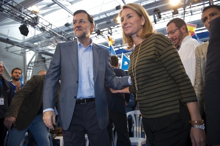 Rajoy y Quiroga, juntos en un acto electoral celebrado en Gasteiz en 2012. (Juanan RUIZ / ARGAZKI PRESS)