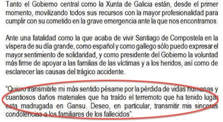 Fragmento del primer comunicado emitido por La Moncloa. (NAIZ.INFO)