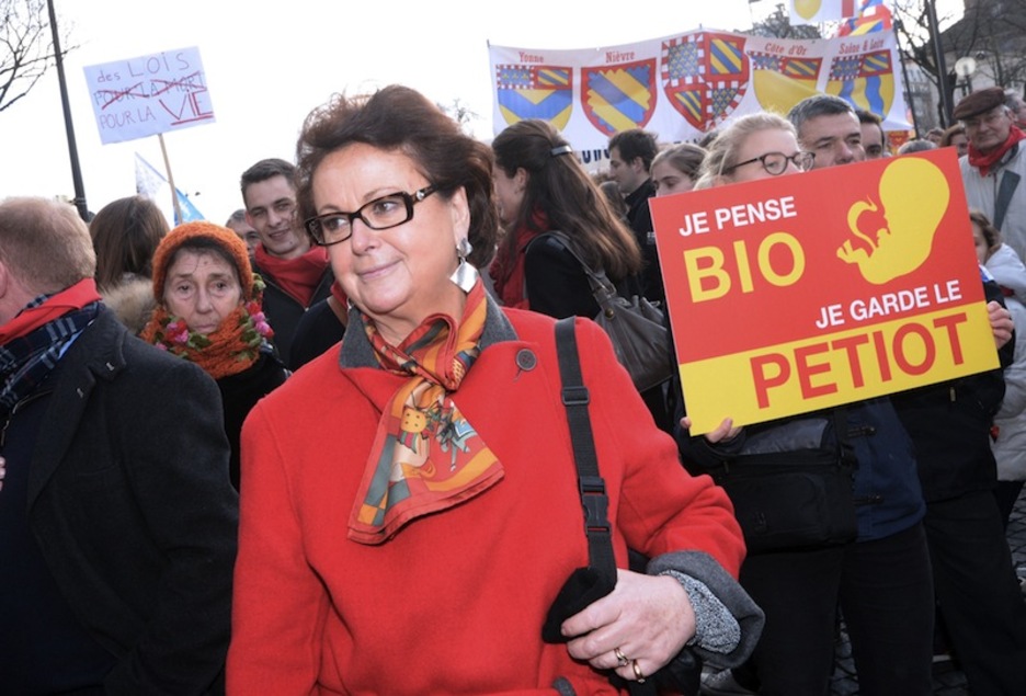 Christine Boutin, presidenta del Partido Demócrata-Cristina, adscrito a la UMP (Pierre ANDRIEU / AFP)