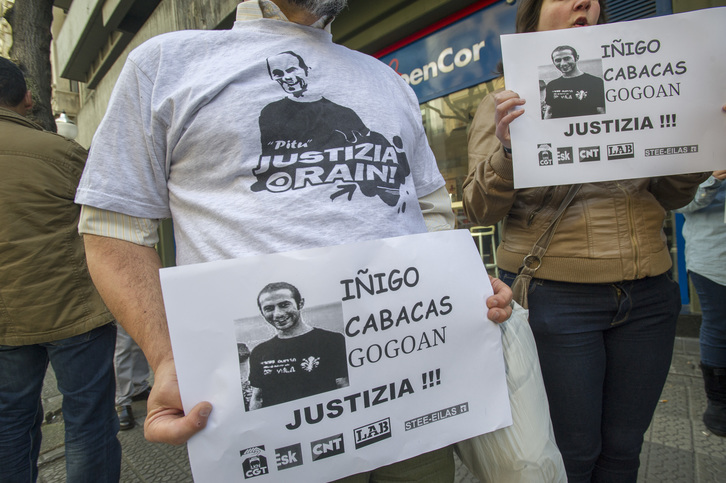 Movilización convocada por sindicatos para exigir justicia por la muerte de Cabacas. (Marisol RAMIREZ / ARGAZKI PRESS)