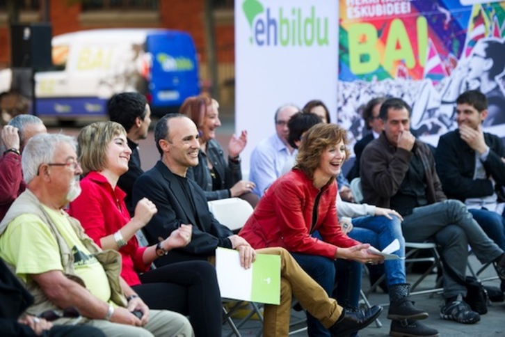 Acto de EH Bildu en Iruñea, con motivo del inicio de campaña. (Iñigo URIZ/ARGAZKI PRESS)