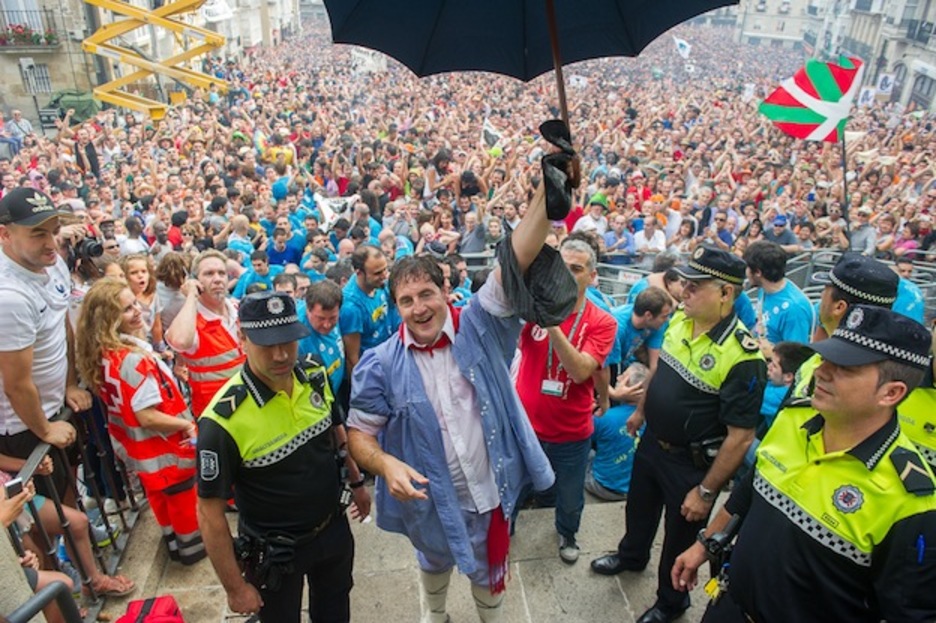 Un sudoroso Ortiz de Urbina respira tras el deber cumplido. (Juanan RUIZ / ARGAZKI PRESS)