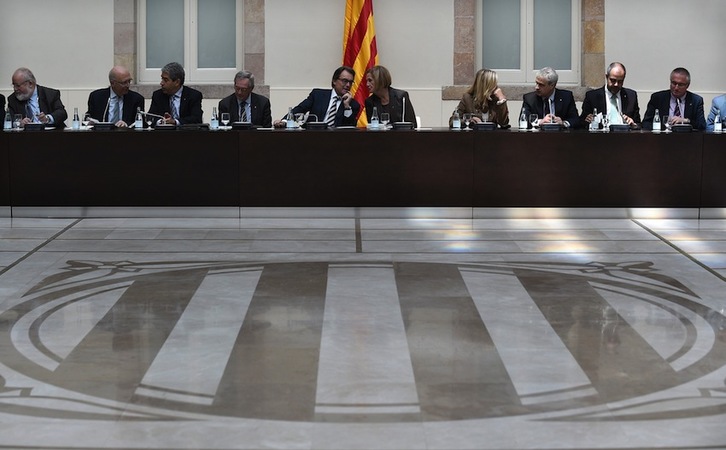 Artur Mas ha presidido la reunión del Pacte Nacional pel Dret a Decidir. (Lluis GENE/AFP)