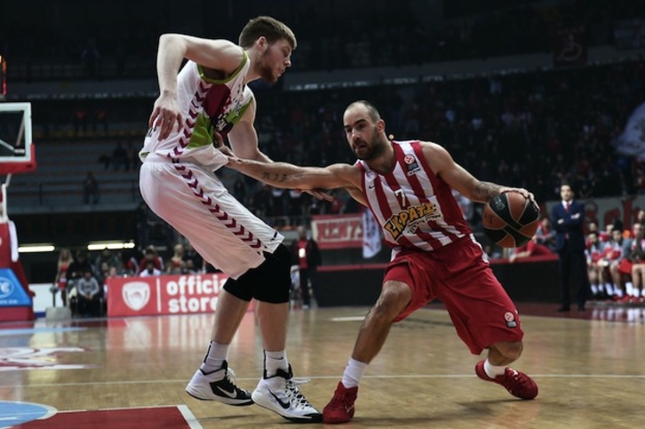 Spanoulis ha sido una pesadilla para los gasteiztarras. (Louisa GOULIAMAKI / AFP) 