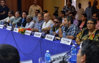 Miembros de la delegación de las FARC en La Habana. (Adalberto ROQUE/AFP PHOTO)