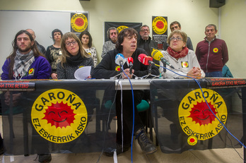 Rueda de prensa en la que han presentado la movilización. (Juanan RUIZ / ARGAZKI PRESS)