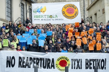 Imagen de archivo de una comparecencia contra la reapertura de Garoña. (Marisol RAMIREZ / ARGAZKI PRESS)