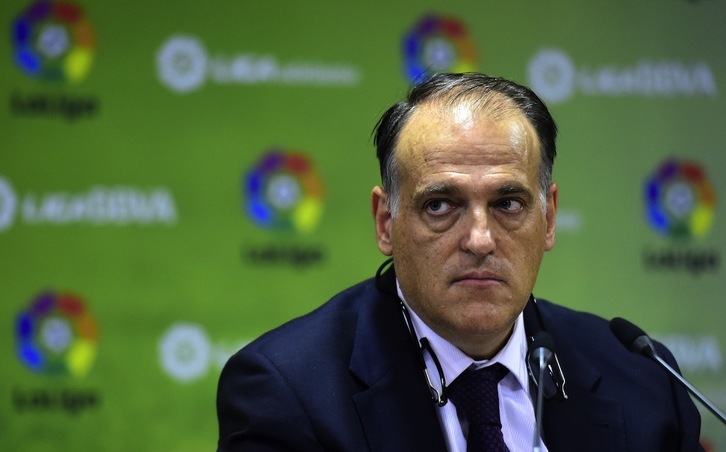Javier Tebas, presidente de la Liga. (Gerard JULIEN / AFP)
