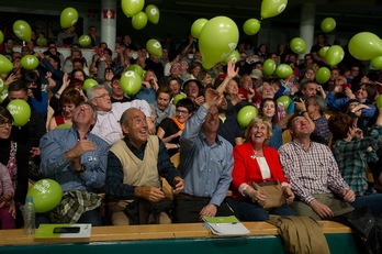 Final del mitin de EH BIldu en el frontón Labrit. (Iñigo URIZ/ARGAZKI PRESS)