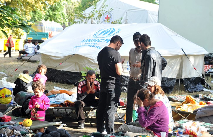 Centro de acogida de migrantes en Croacia. (Elvis BARUKCIC / AFP)