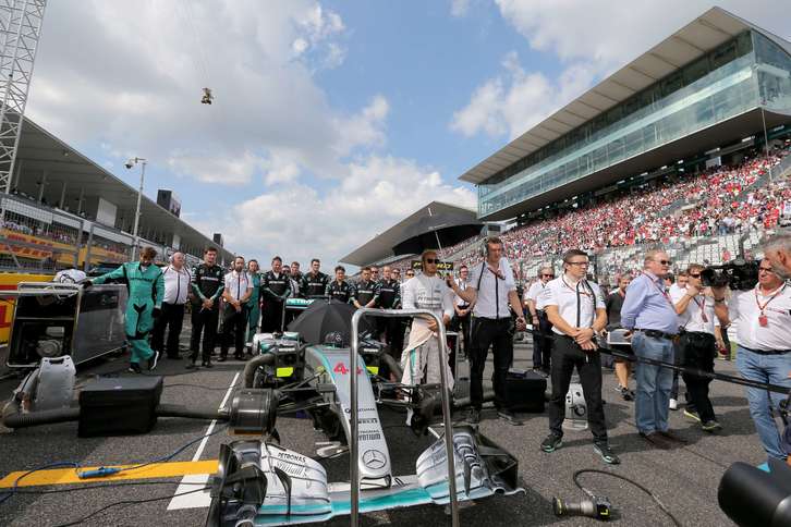 Hamilton en Suzuka. (Yuriko NAKAO / AFP)