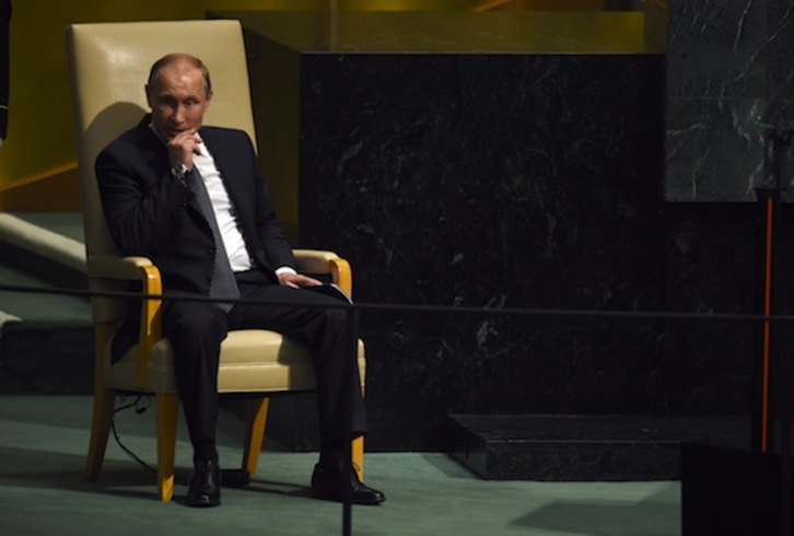 El presidente ruso, Vladimir Putin, en una imagen tomada durante la Asamblea General de la ONU. (Timothy A. CLARY/AFP PHOTO)