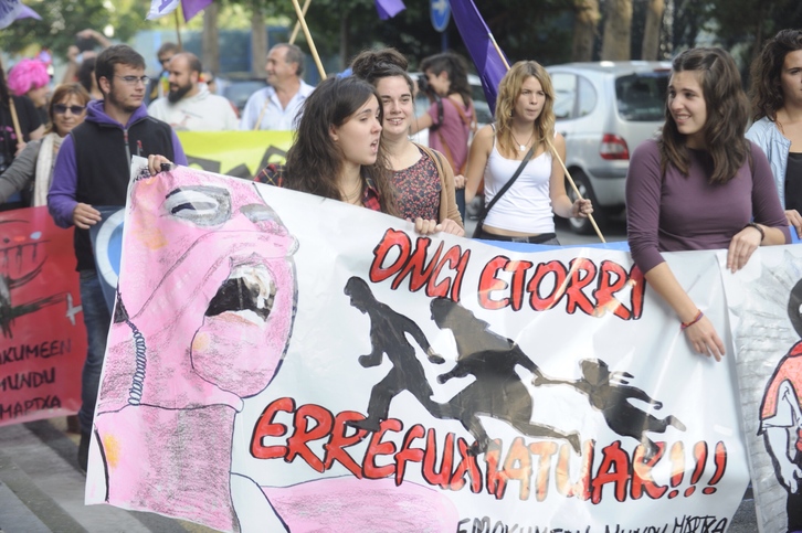 Errenteriatik egin duten kalejirako une bat. (Jon URBE/ARGAZKI PRESS)