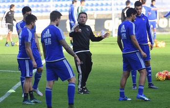 Primera sesión de Eusebio como técnico blanquiazul. (Andoni CANELLADA / ARGAZKI PRESS)