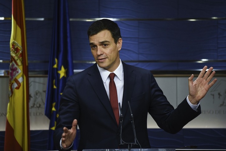 Pedro Sánchez en una comparecencia anterior. (Pedro ARMESTRE / AFP)