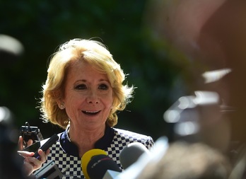 Esperanza Aguirre en una comparecencia anterior. (Pierre-Philippe MARCOU / AFP)