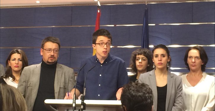 Iñigo Errejón ha comparecido con el equipo negociador de Podemos. (@ahorapodemos)