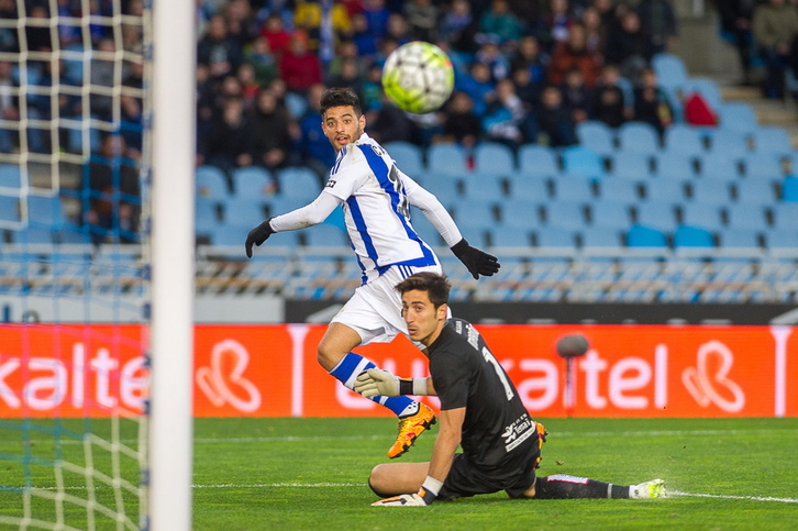 Carlos Vela, el pasado domingo en el partido ante el Levante. (Juan Carlos RUIZ / ARGAZKI PRESS)