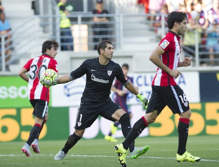 Gorka Iraizoz, en un partido de esta temporada. (Gorka RUBIO / ARGAZKI PRESS)