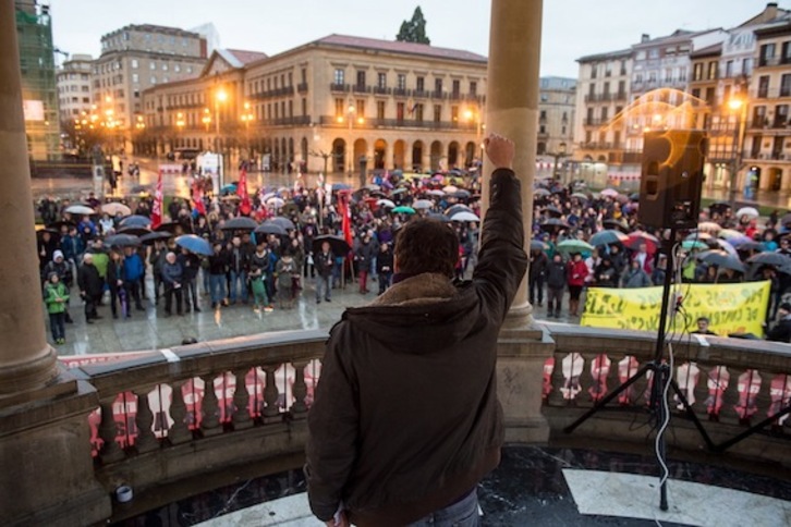 Acto final de la manifestación de LAB. (Iñigo URIZ/ARGAZKI PRESS)