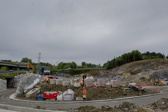 Obras en Belartza, hace dos semanas. (Gorka RUBIO / ARGAZKI PRESS)