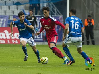 Mikel Merino, durante el partido del sábado. (@CAOsasuna)