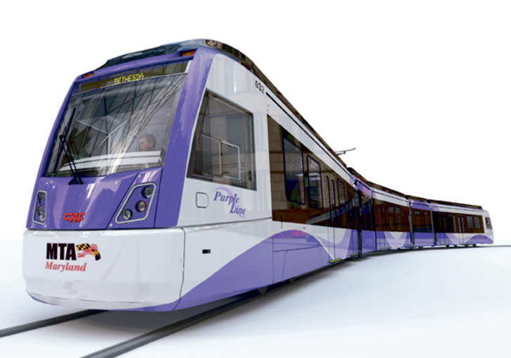 CAFek Marylandeko metroaren Purple linearako eraikiko duen trena. (CAF)