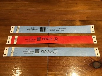 Imagen de las nuevas pulseras para la zona de peñas de la plaza.