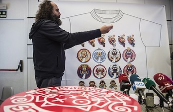 Urmeneta, durante la presentación de su nueva marca. (Jagoba MANTEROLA/ARGAZKI PRESS)