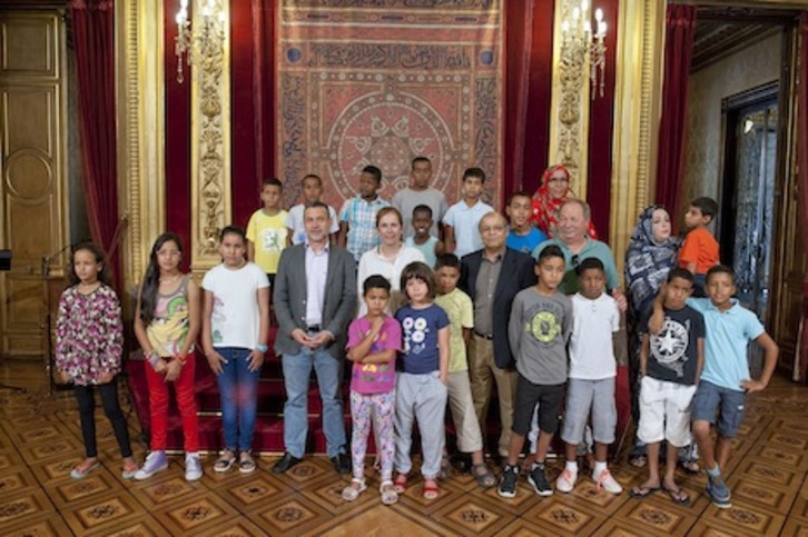 Un momento de la recepción en el Palacio de Nafarroa.