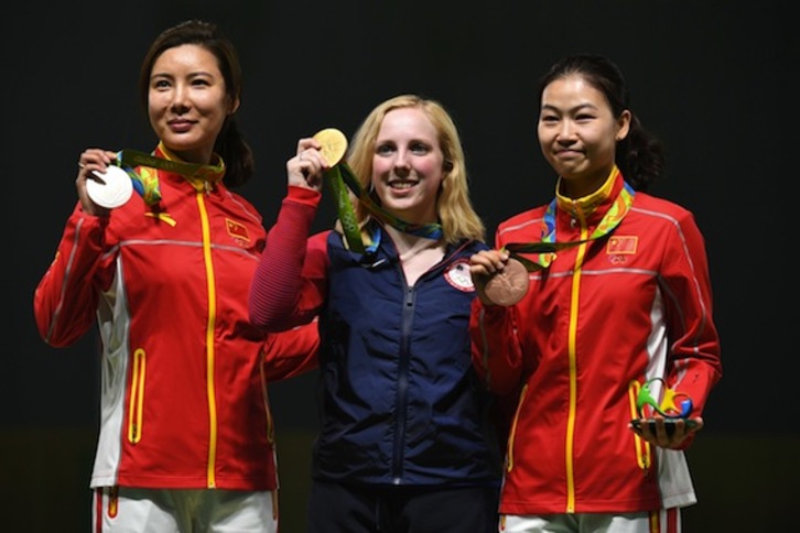 Virginia Thrasher, de 19 años, se ha llevado el primer oro de estos Juegos. (Pascual GUYOT/AFP)