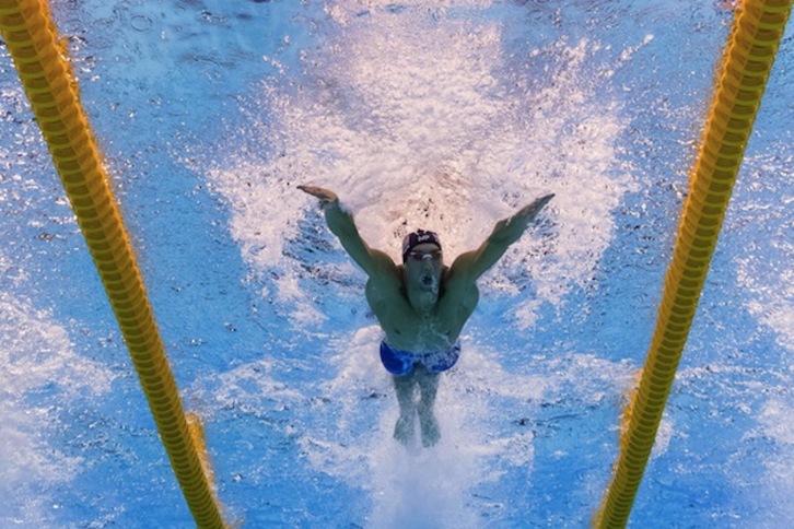 Michael Phelps, durante la final del 200 estilos. (FRANCOIS-XAVIER MARIT / AFP)