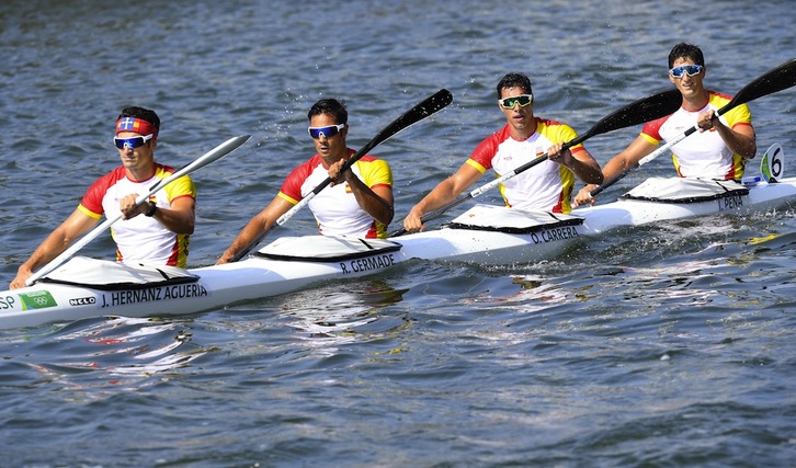 K4 finalerako sailkatu da Iñigo Peña. (Damien MEYER / AFP)